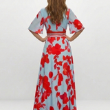 Robe Maxi Fleurie à Manches Corinne