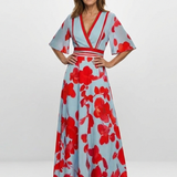 Robe Maxi Fleurie à Manches Corinne