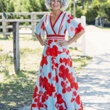 Robe Maxi Fleurie à Manches Corinne