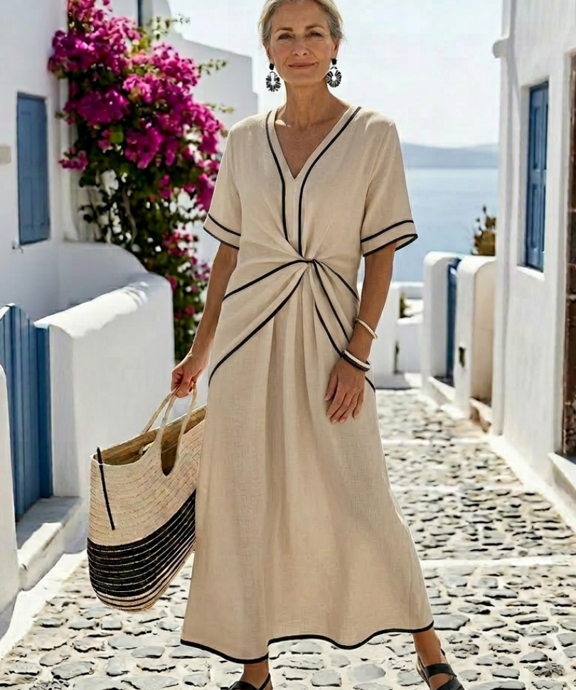 Robe Midi à Manches Courtes Lucile