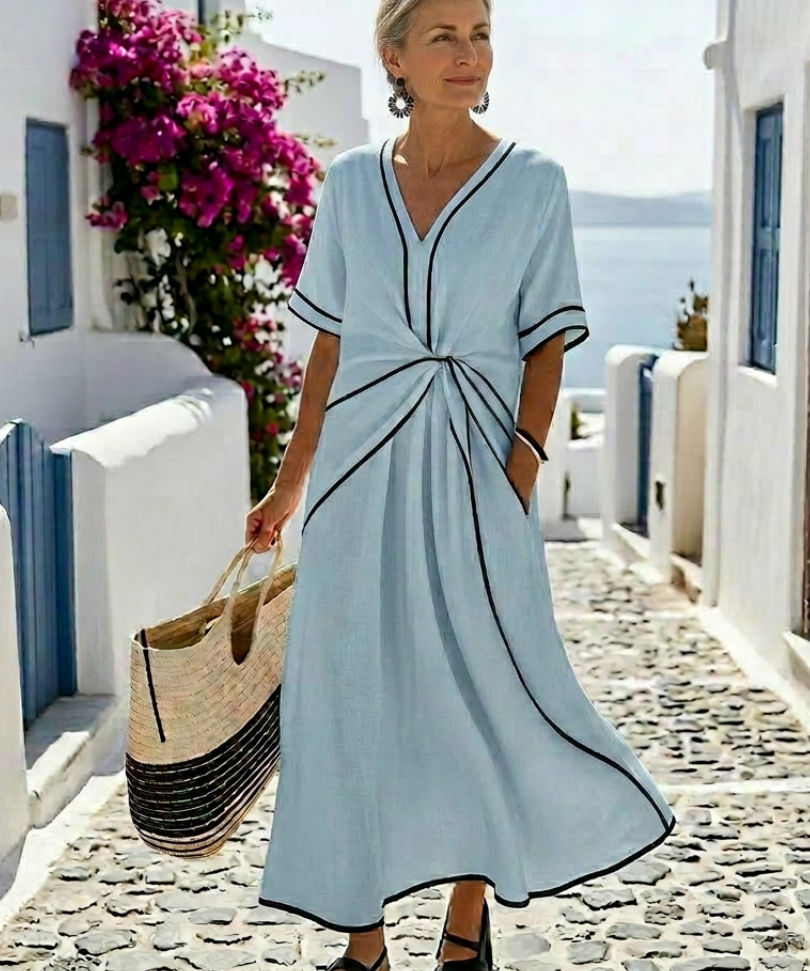 Robe Midi à Manches Courtes Lucile