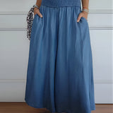 Pantalon Large à Taille Smockée