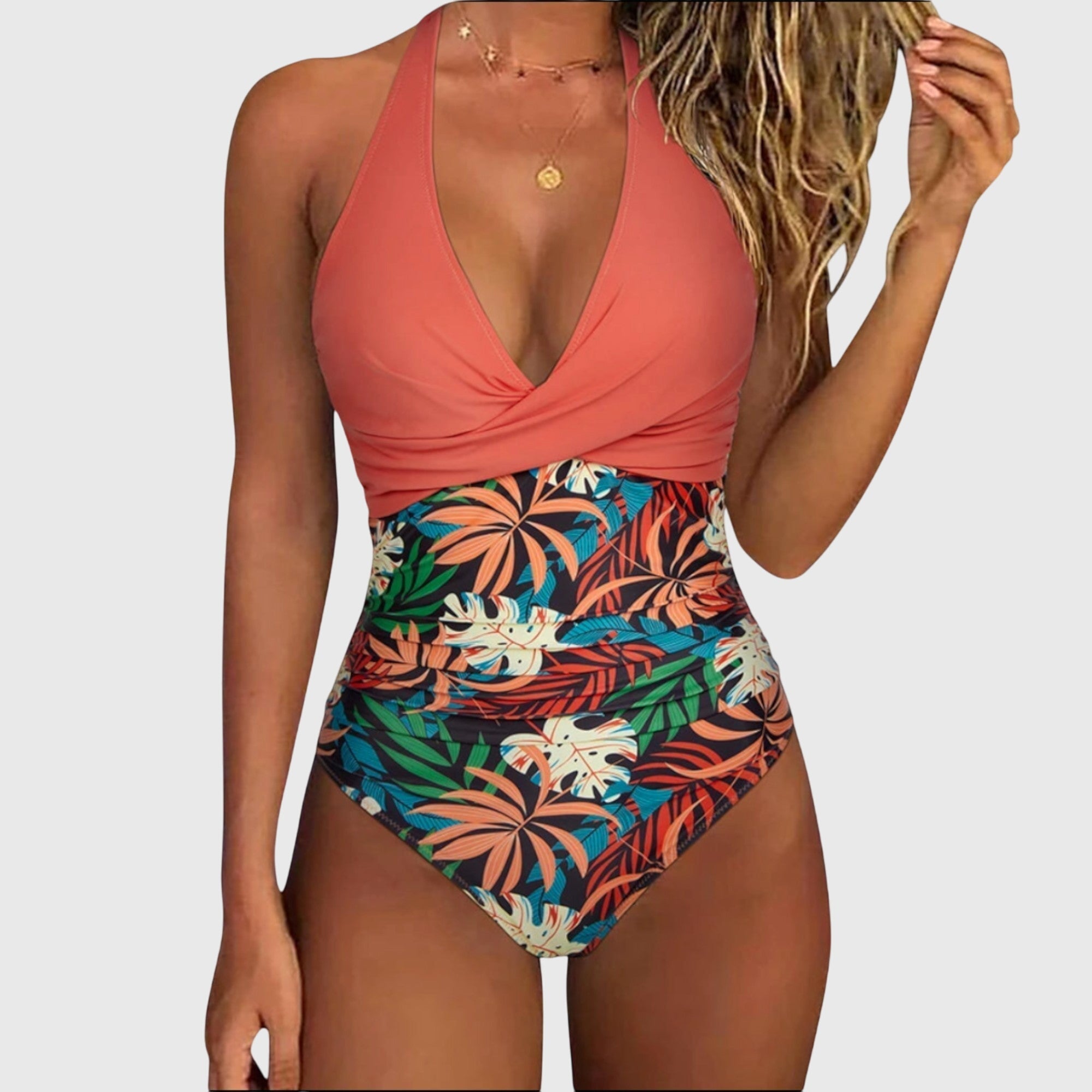 Maillot Fleuri Sarcelle Roxane
