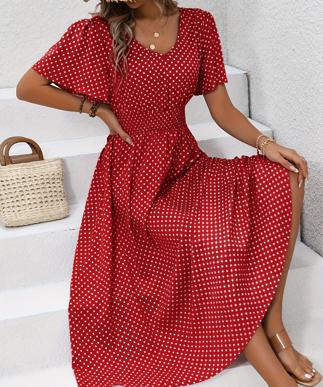 Robe Élégante à Pois Élisa