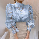 Chemise à Manches Longues en Dentelle Tove
