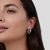 Boucles d'oreilles cercle doré avec fleur