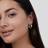 Boucles d'oreilles cercle doré avec fleur