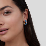 Boucles d'oreilles cercle doré avec fleur