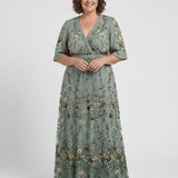 Robe Maxi à Manches Courtes Yvette