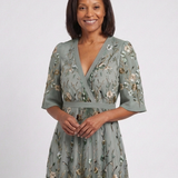 Robe Maxi à Manches Courtes Yvette
