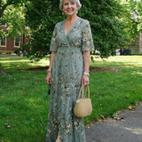 Robe Maxi à Manches Courtes Yvette