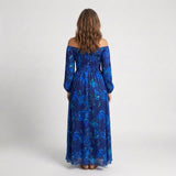 Robe Maxi Fleurie à Épaules Dégagées Angélique