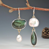 Boucles d'oreilles avec pierre vintage