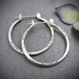 Boucles d'oreilles créoles argentées vintage