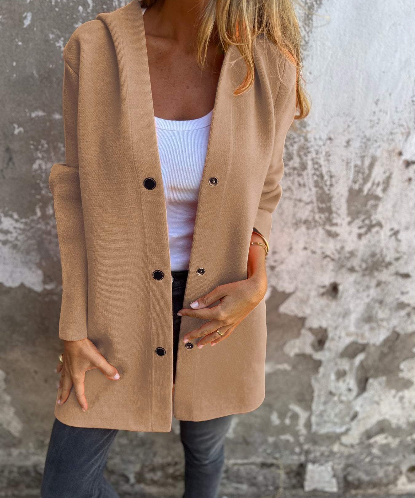 Gilet Long Chic à Capuche