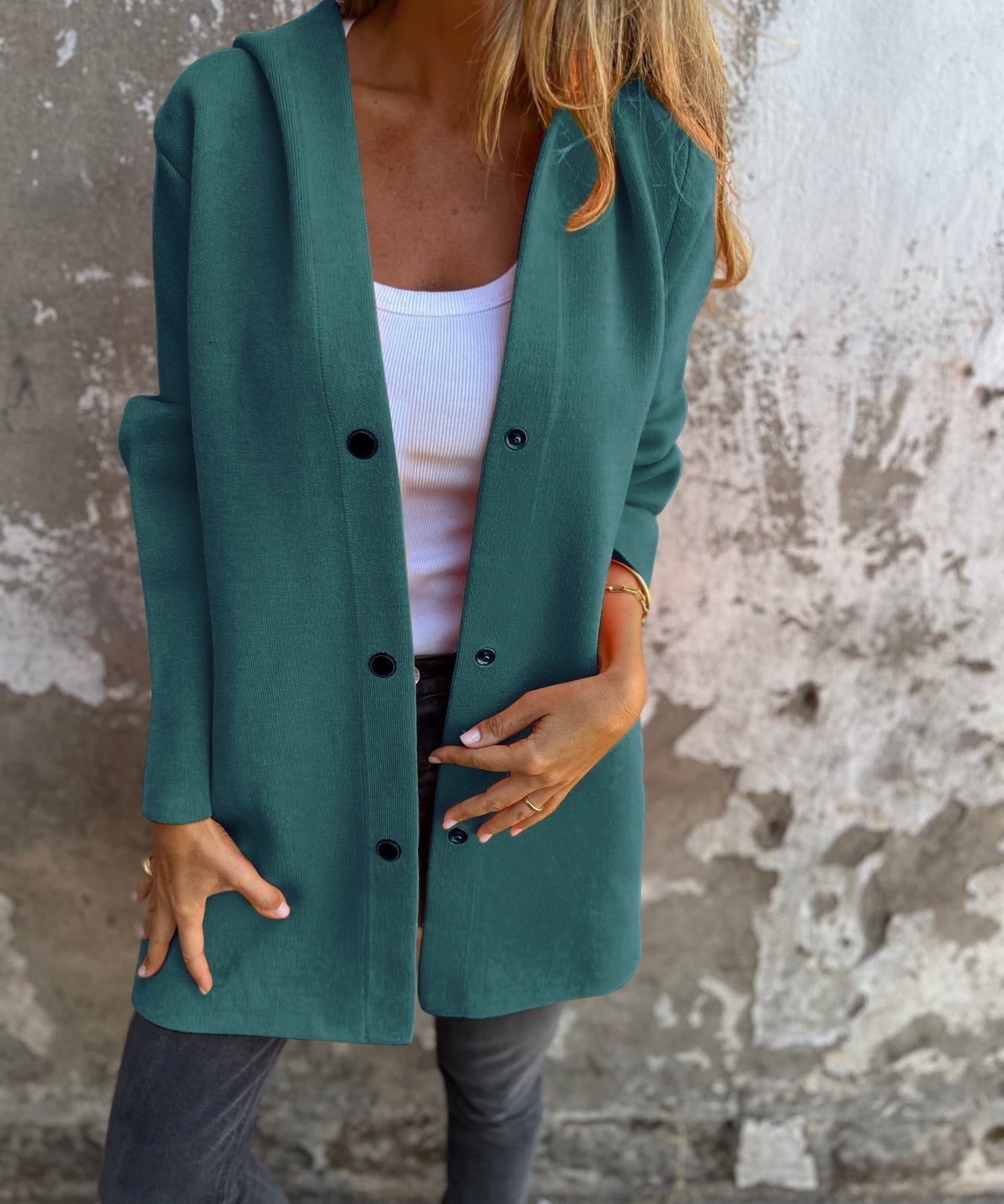 Gilet Long Chic à Capuche
