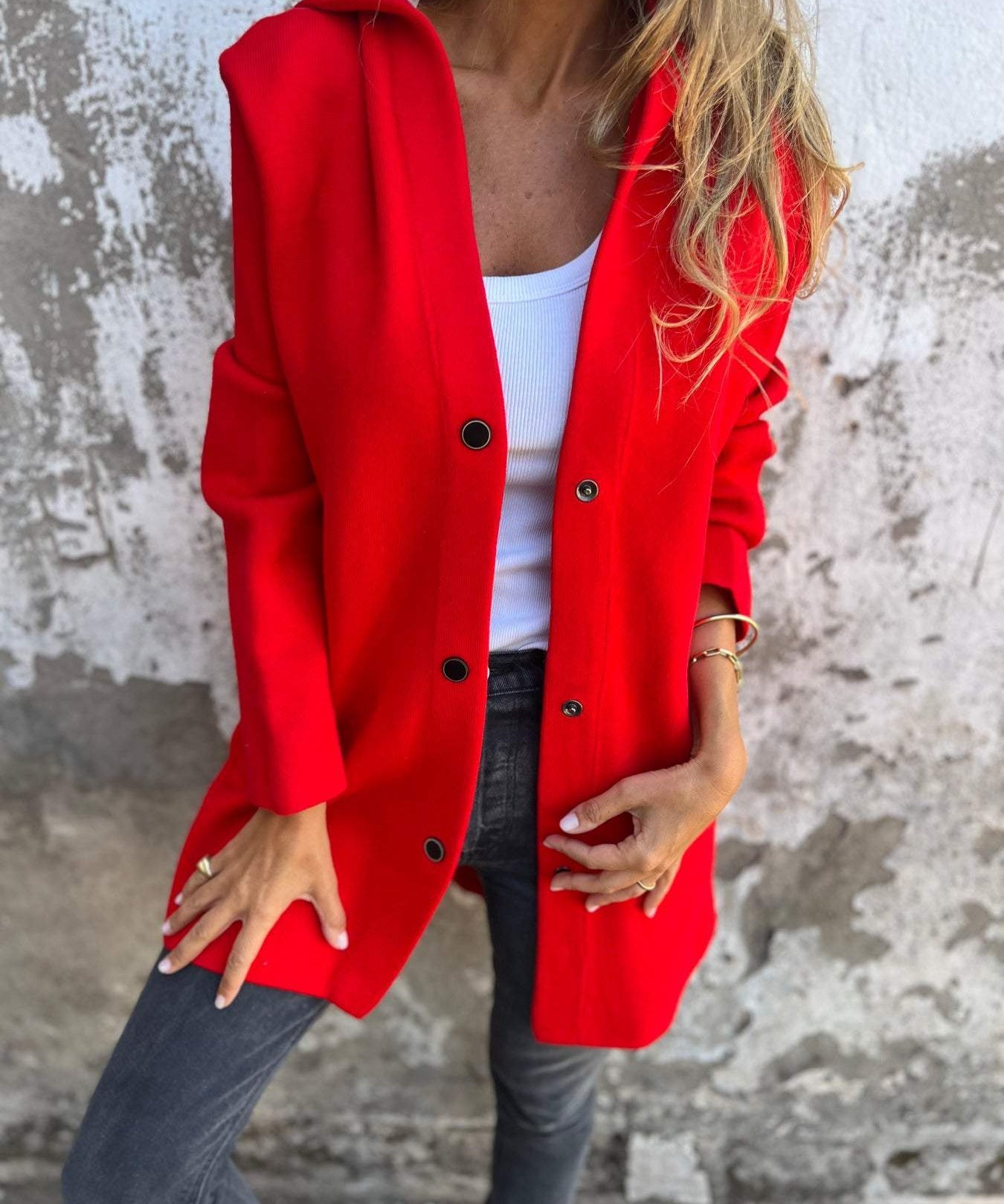 Gilet Long Chic à Capuche