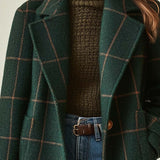 Manteau Effet Laine à Carreaux