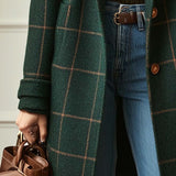 Manteau Effet Laine à Carreaux