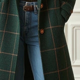 Manteau Effet Laine à Carreaux