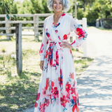 Robe Maxi Portefeuille Florale Léonore