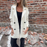 Manteau Mi-Long à Double Boutonnage