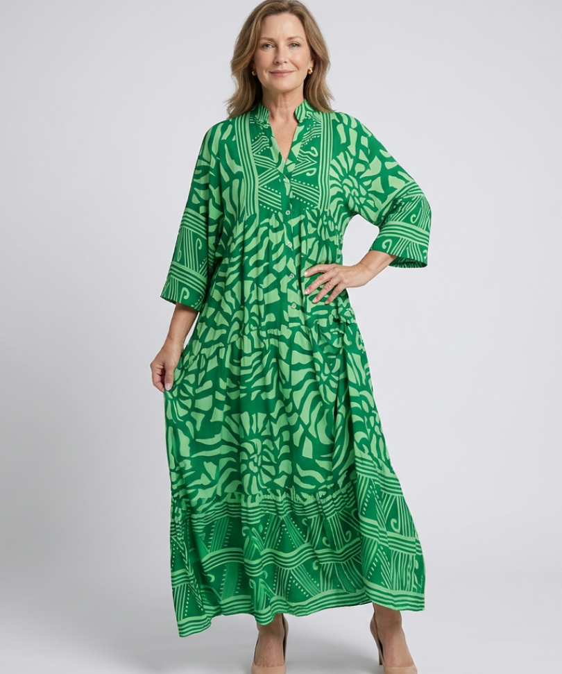 Robe Midi à Boutons Micheline