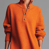 Robe Pull à Col Boutonné