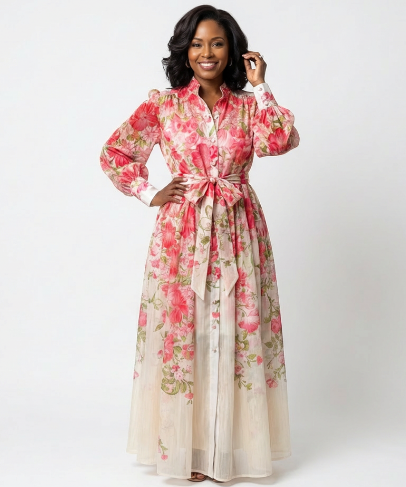 Robe Maxi Florale Transparente Cécile